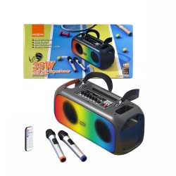 Moxom RGB Bluetooth Speaker MX-SK52 with 2 Wireless Microphone and Remote 35W Black Moxom RGB Bluetooth Speaker MX-SK52 with 2 Wireless Microphone and Remote 35W Black